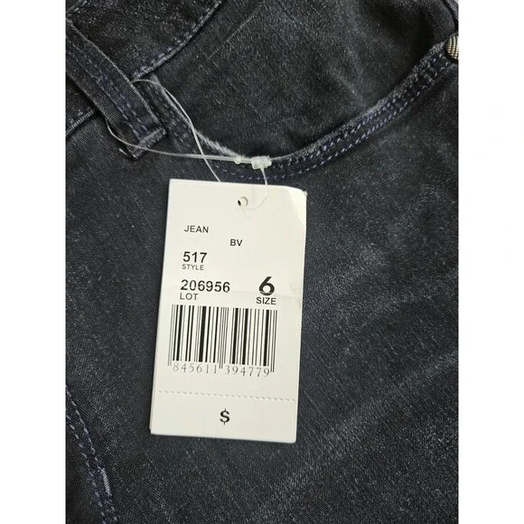 CAbi #517 Black Dark Wash Jeans STRETCH Cropped NWT Women's Size 6 - Picture 5 of 15